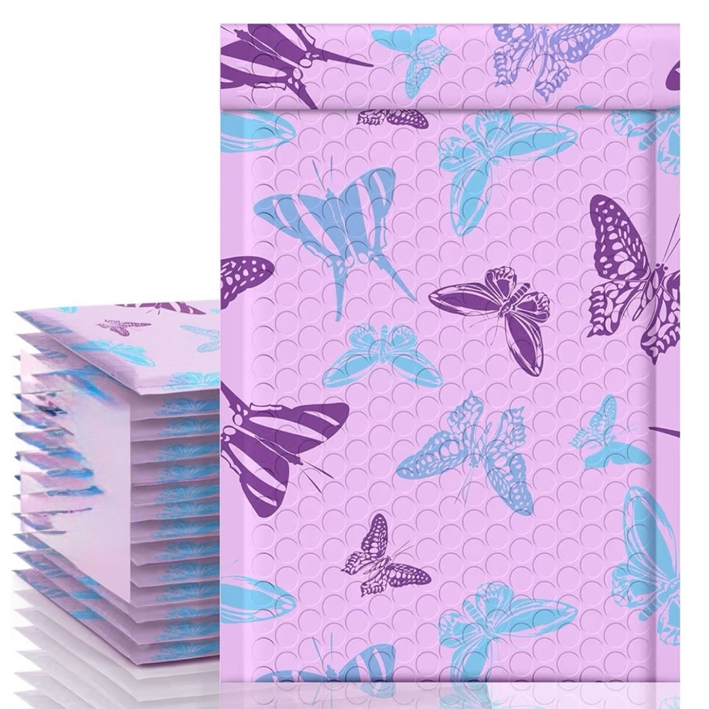 20- 6x9 purple butterfly bubble mailers